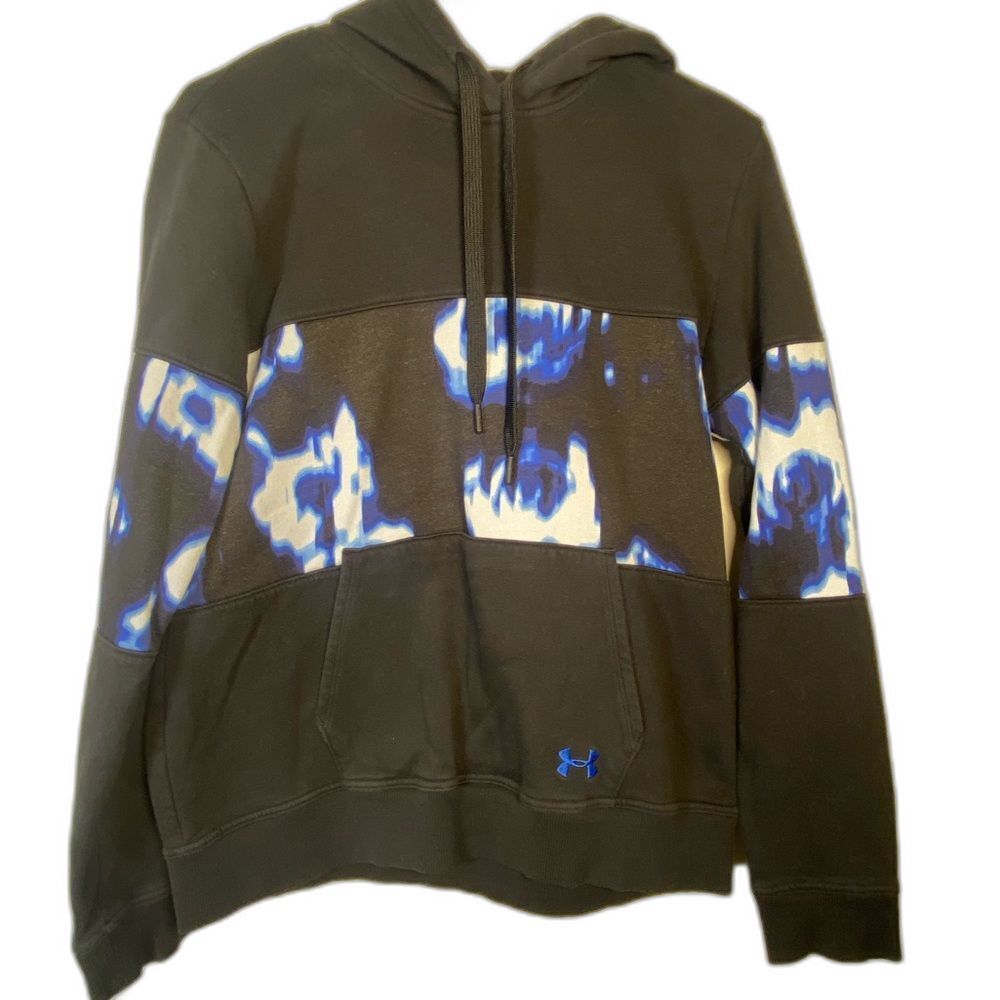 Under Armour Black Hoodie with Blue and White Accents